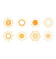 doodle sun sketch hand drawn cute vector image