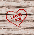 heart symbol on wooden boards vector image vector image