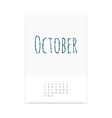 october 2017 calendar page vector image