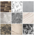 realistic stone texture patterns collection vector image