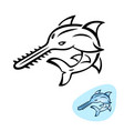 sawfish stylized saw shark logo design vector image vector image
