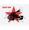silhouette of the soviet tank against red vector image
