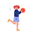teen girl playing tambourine musical instrument vector image