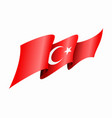 turkish flag wavy abstract background vector image