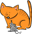 doodle cat and mouse vector image