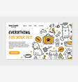 pets hotel landing page in doodle style vector image
