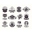 retro fitness emblems vector image