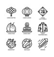 chinese new year icons set vector image