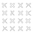 cross outline set vector image