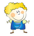 cheerful cartoon boy in shorts and t-shirt vector image