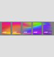 set posters with bright abstract flowing vector image