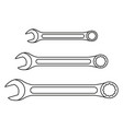 line art black and white wrench set vector image