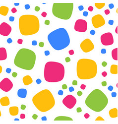 seamless pattern with colorful squares and dots vector image vector image