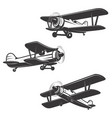 set of airplane icons isolated on white background vector image