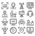vlogging video production and stream icons set vector image