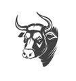 bull head emblem isolated on white background vector image