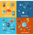 communication flat icon set vector image vector image