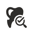 tooth checkup icon on white background vector image vector image