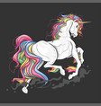 unicorn full colour rainbow vector image vector image