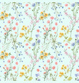 beautiful seamless floral pattern with watercolor vector image