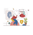 biometric control concept with character situation vector image