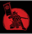 samurai warrior or ronin japanese fighter action vector image