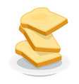 toasted bread slices on a plate vector image vector image