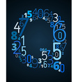 letter q font from numbers vector image vector image