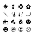 cannabis icon set vector image