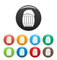 full barrel icons set color vector image vector image
