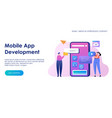 mobile app development landing page website vector image