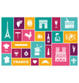 symbols of france set flat icons vector image vector image