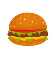 burger icon flat style vector image