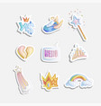 cute girl princess icon set collection of vector image