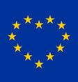 eu flag with yellow stars in a shape of heart vector image vector image