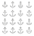 set of anchors line style vector image vector image
