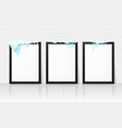 set of frames with realistic snow and icicles vector image