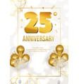 anniversary celebration poster with golden date vector image vector image