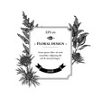 badge design with black and white astilbe vector image
