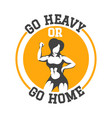 fitness club emblem with athletic woman vector image