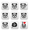 panda bear buttons set - happy sad angry isolate vector image