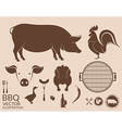 barbecue grill pig chicken vector image vector image