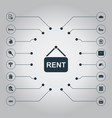 set of simple real icons elements barn hut vector image