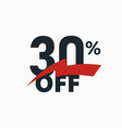 30 percent off discount banner thirty vector image vector image