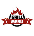 grill barbecue logo or label for restaurant menu vector image vector image
