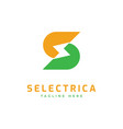 letter s logo design with electrical symbol vector image vector image
