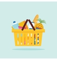 shopping basket with foods flat vector image