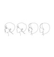 woman set in a hand drawn linear style vector image vector image