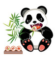 cartoon panda with sushi vector image