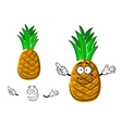 cartoon tropical yellow pineapple fruit vector image